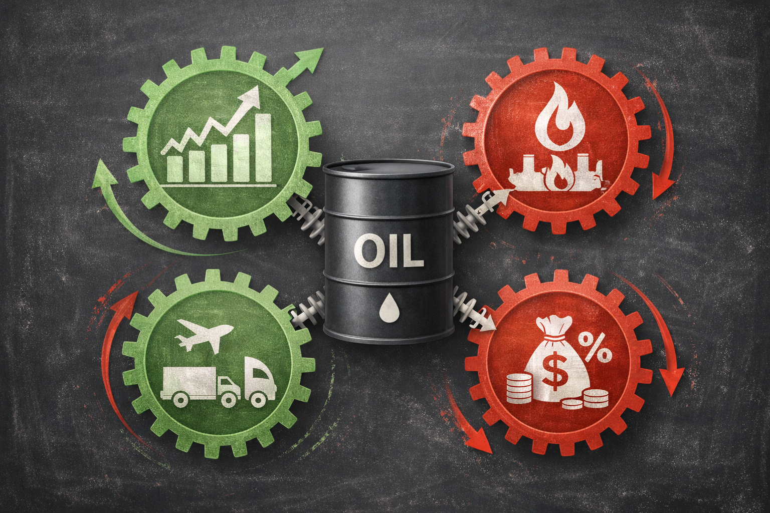 Auswirkungen eines steigenden oder fallenden Ölpreises auf Inflation, Aktienmärkte und Wirtschaft