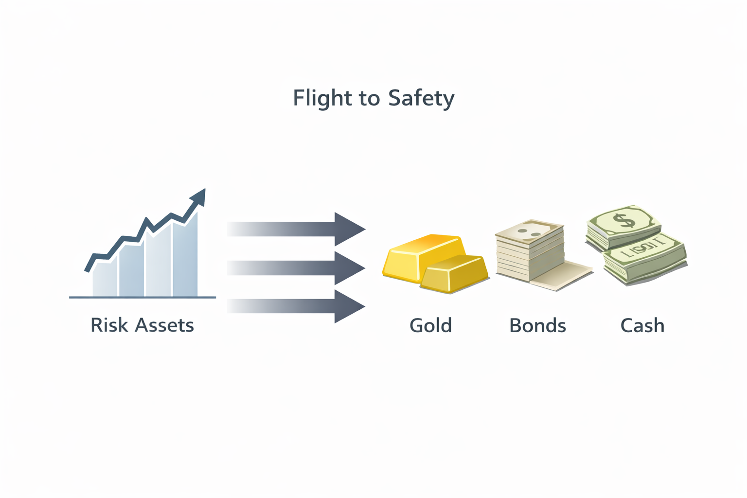 Flucht in sicherere Assets in Krisenzeiten.